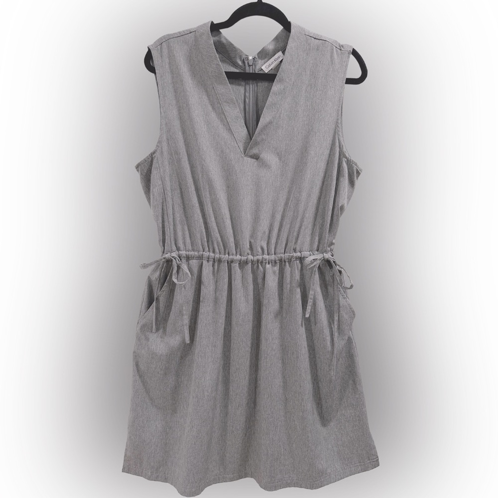 Calvin Klein Sleeveless Cinched Drawstring Waist Dress